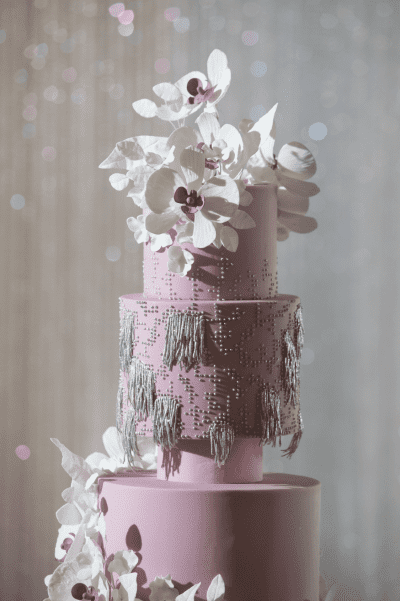 Events by TMA Lavender & Silver Springtime Wedding Cake
